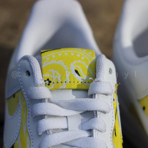 Nike Air Force One Lpw Yellow Lemon Bandana Custom NWT - Picture 6 of 8